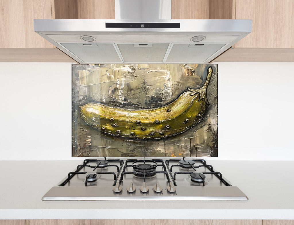 Pastel Banana - Tempered Glass kitchen Backsplash-BacksplashArtworks