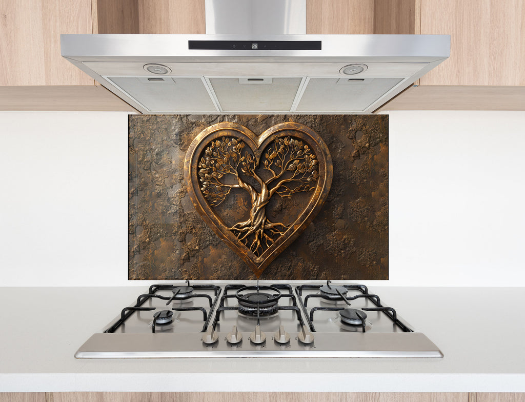 Heart of Life - Glass Kitchen Backsplash-BacksplashArtworks