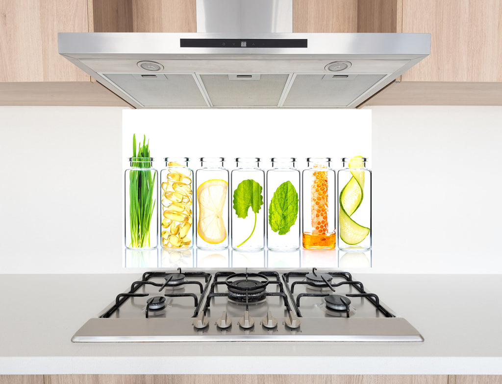 Botanical Essence – Glass Kitchen Backsplash-BacksplashArtworks