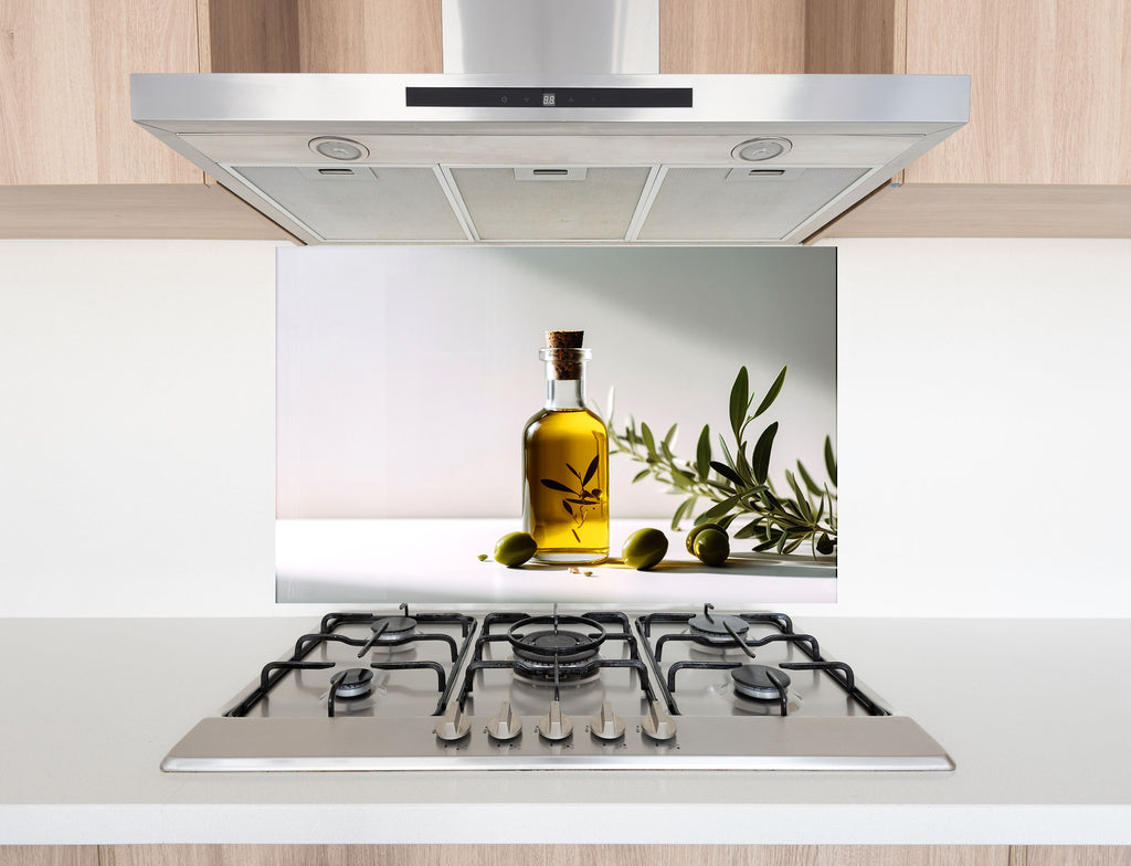 Olive Oil Glass Kitchen Backsplash – Fresh Olive and Oil Design-BacksplashArtworks