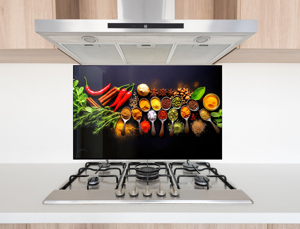 Colored Spice Collection - Glass Kitchen Backsplash-BacksplashArtworks