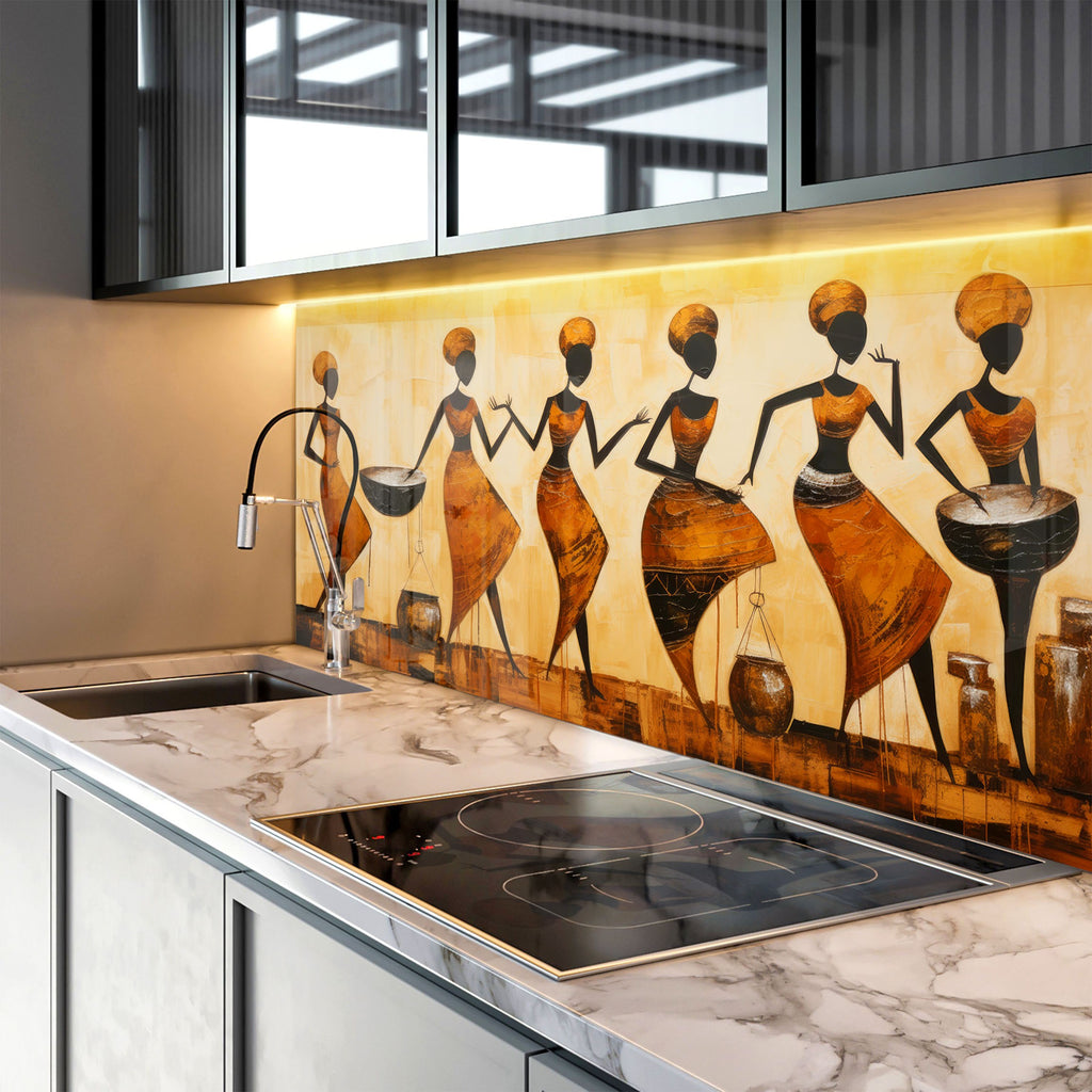 African Heritage - Glass Kitchen Backsplash-BacksplashArtworks