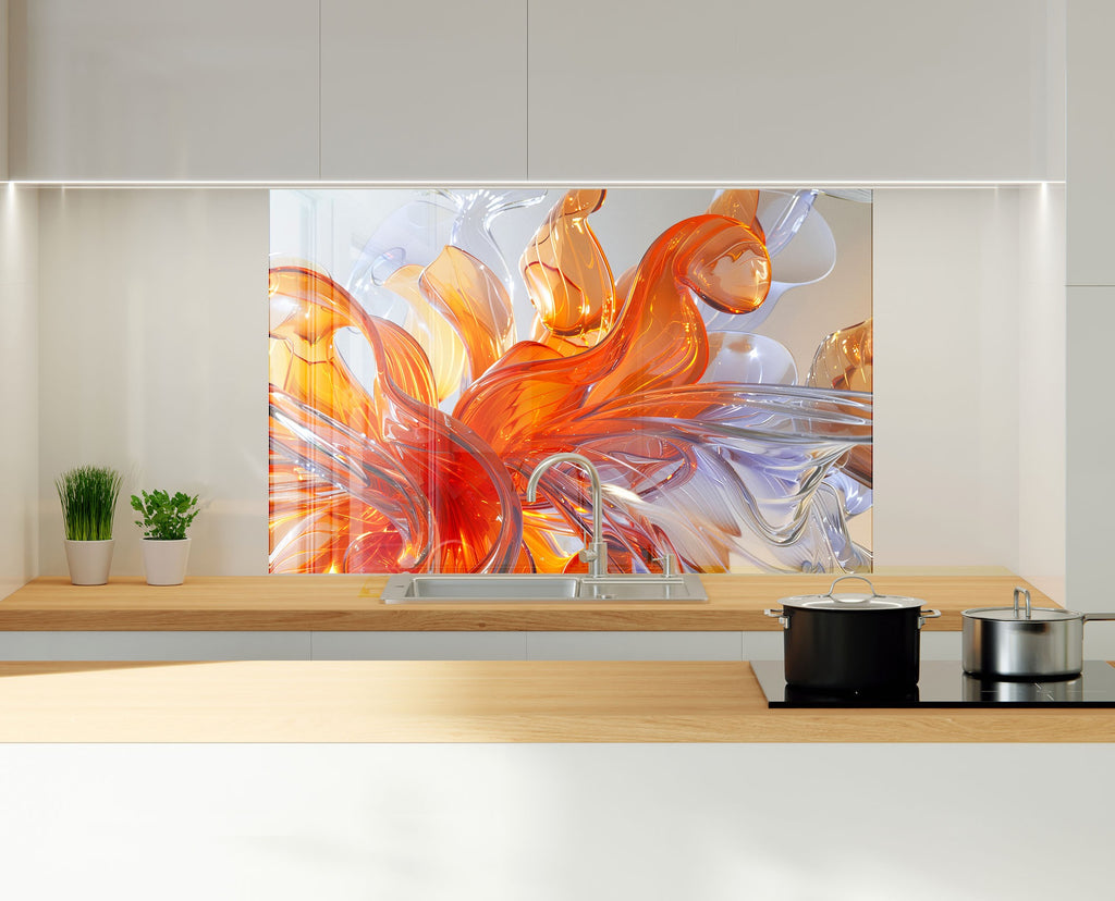 Dynamic Abstract - Glass Kitchen Backsplash-BacksplashArtworks