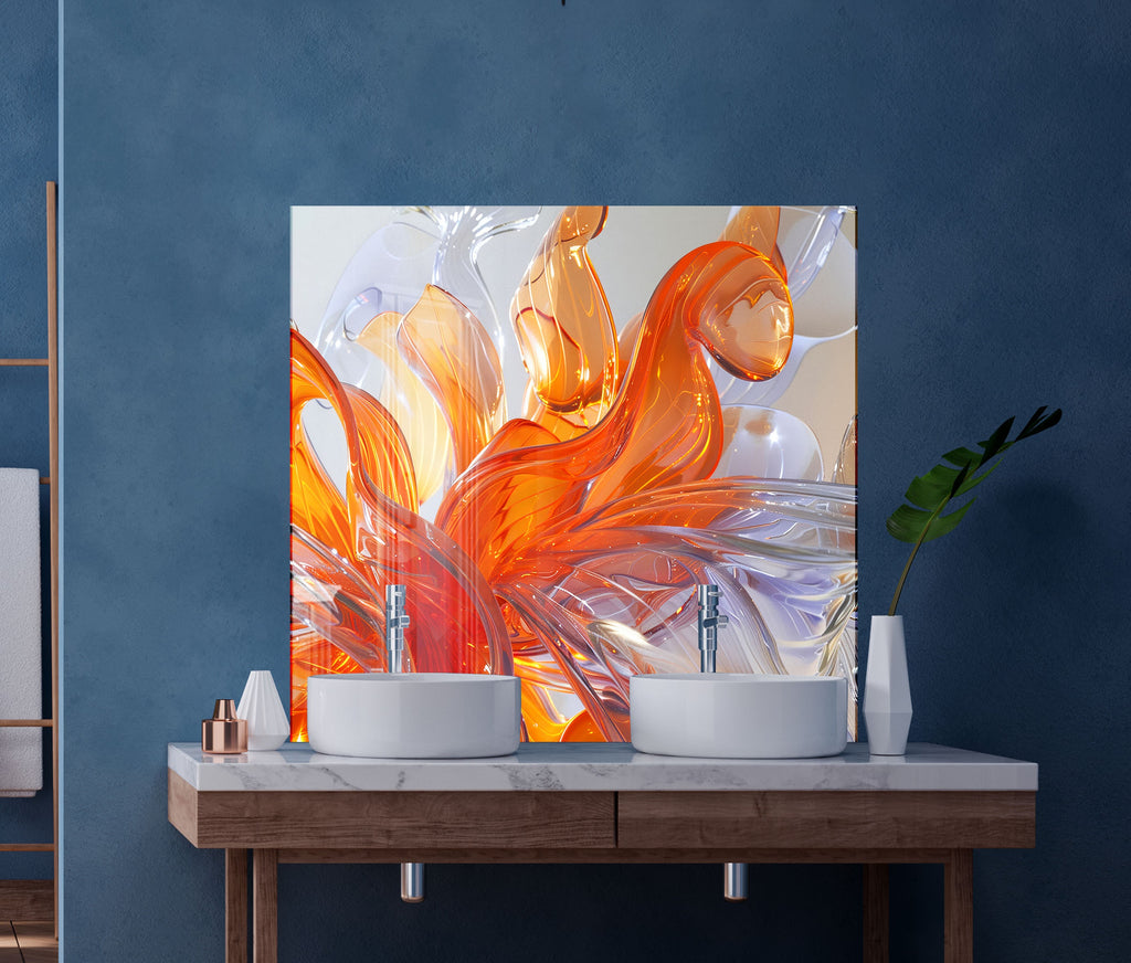 Dynamic Abstract - Glass Kitchen Backsplash-BacksplashArtworks