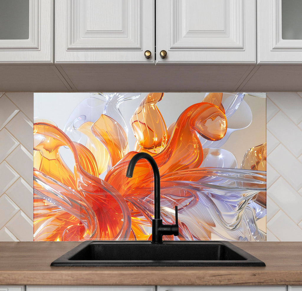 Dynamic Abstract - Glass Kitchen Backsplash-BacksplashArtworks