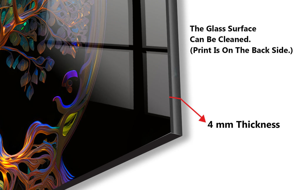 Ethereal Tree of Life - Glass Kitchen Backsplash-BacksplashArtworks