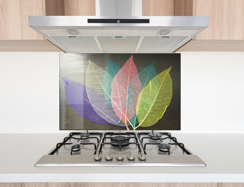 Leaves Tempered Glass Backsplash-BacksplashArtworks