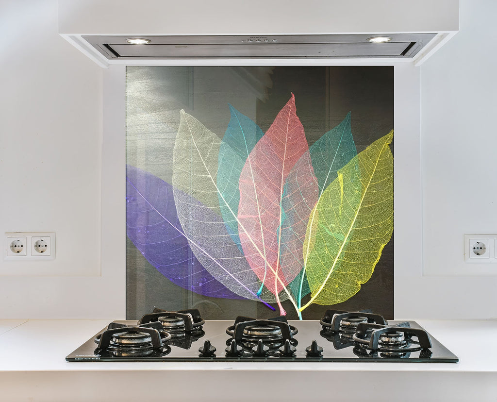 Leaves Tempered Glass Backsplash-BacksplashArtworks