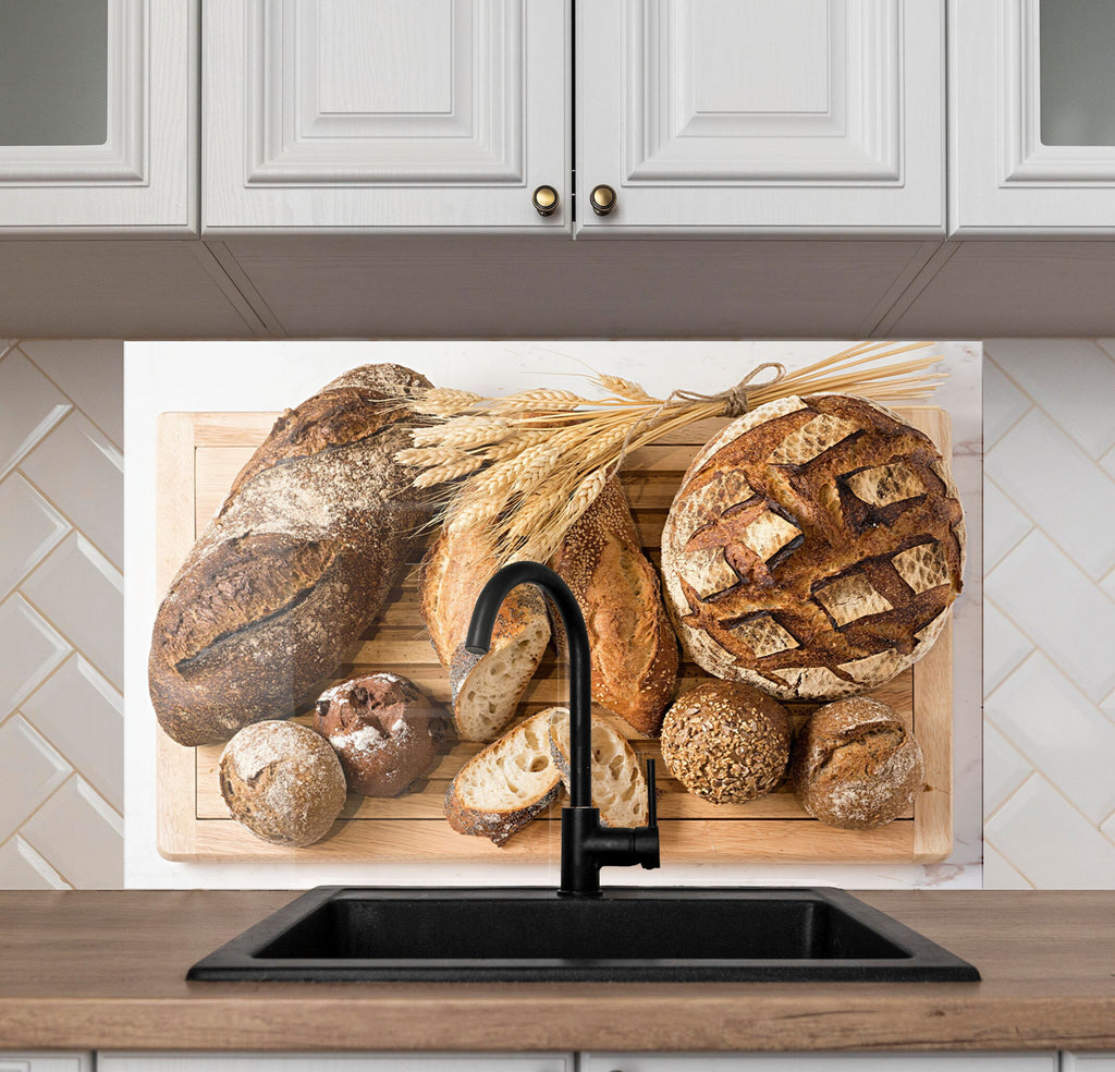 Artisan Bread Selection – Glass Kitchen Backsplash-BacksplashArtworks