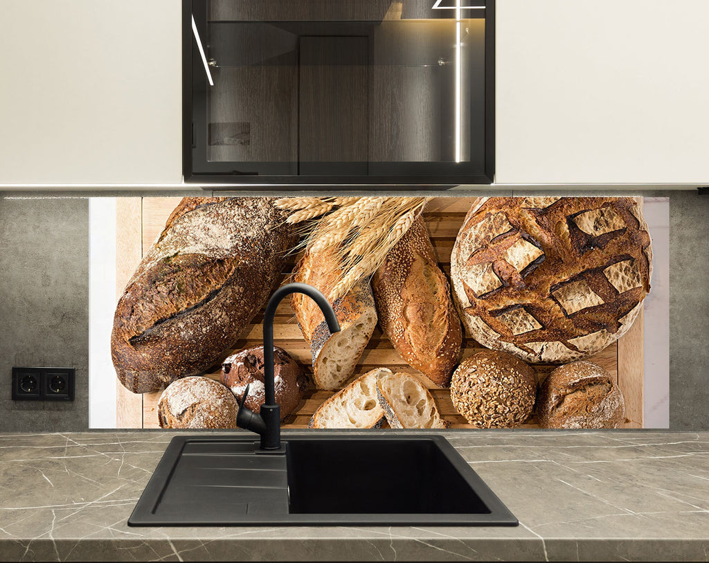 Artisan Bread Selection – Glass Kitchen Backsplash-BacksplashArtworks