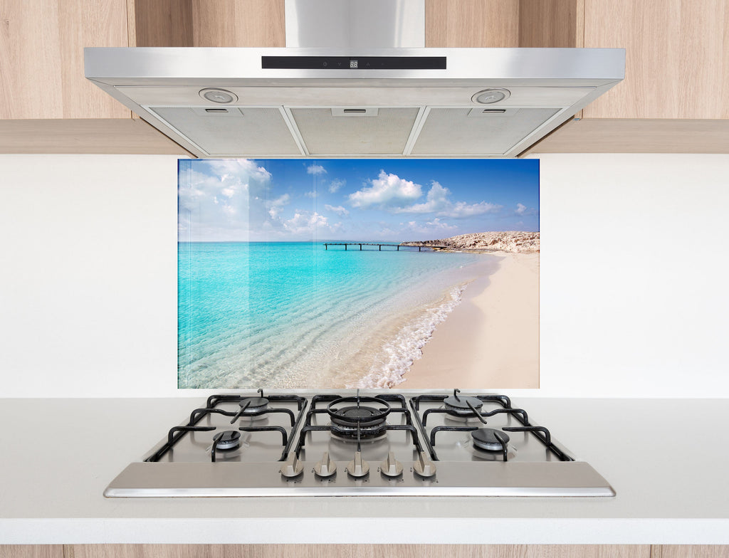 Tropical Sea View Wall Art - Glass Backsplash-BacksplashArtworks