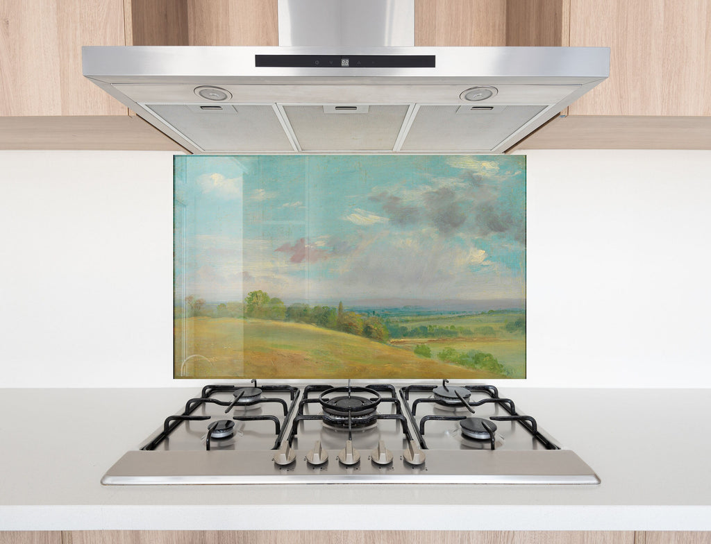 Vintage Landscape Art - Glass Kitchen Backsplash-BacksplashArtworks
