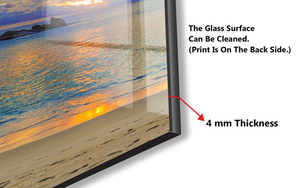 Tropical Sunset View Wall Art – Tempered Glass Bathroom Backsplash-BacksplashArtworks