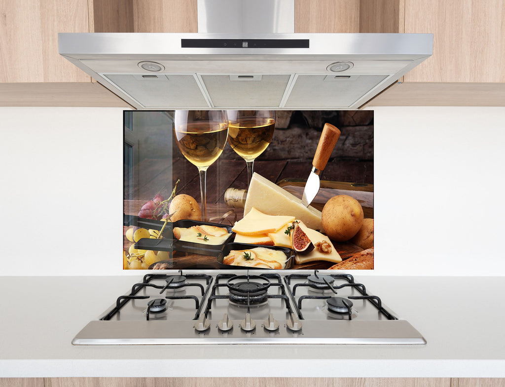 Elegant Wine & Cheese Glass Kitchen Backsplash – Gourmet Pairing-BacksplashArtworks