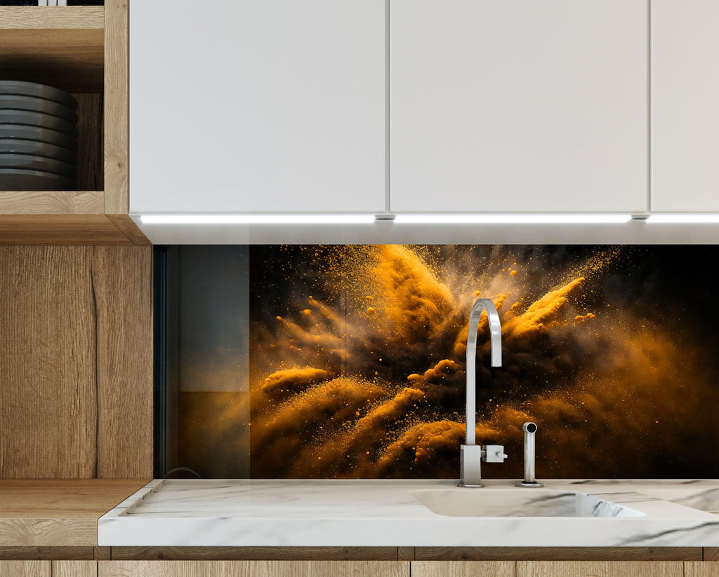 Abstract Tempered Glass Backsplash-BacksplashArtworks