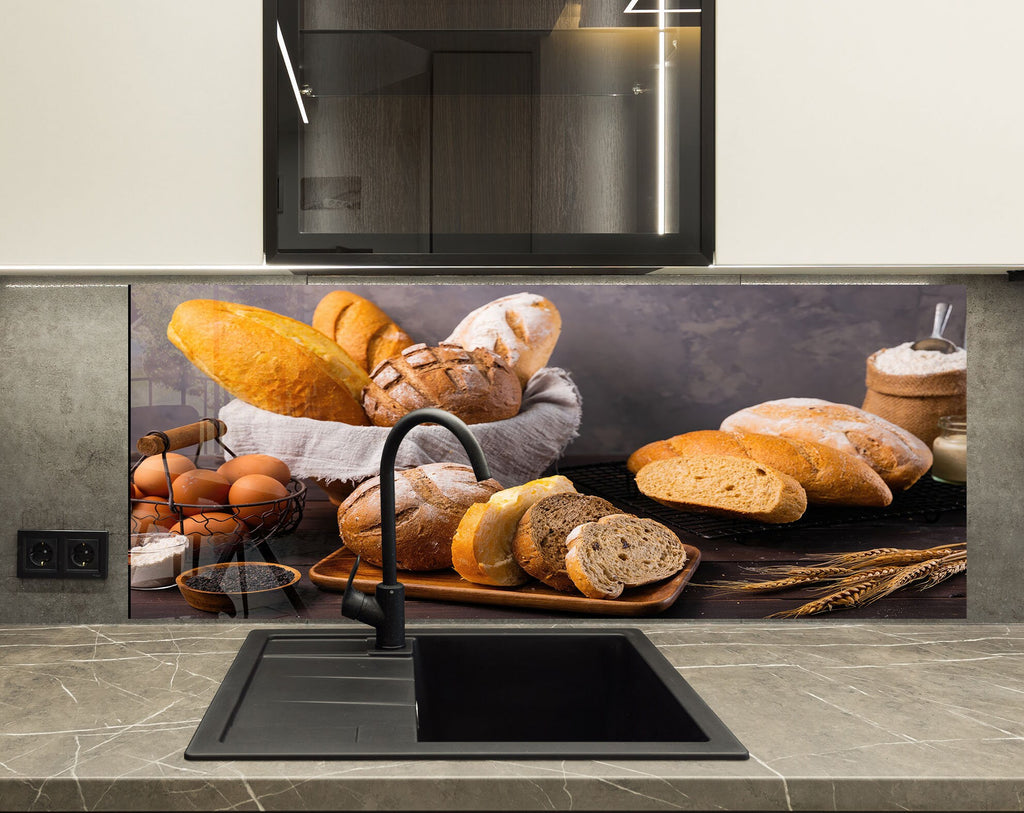 Rustic Bakery Bread – Glass Kitchen Backsplash-BacksplashArtworks
