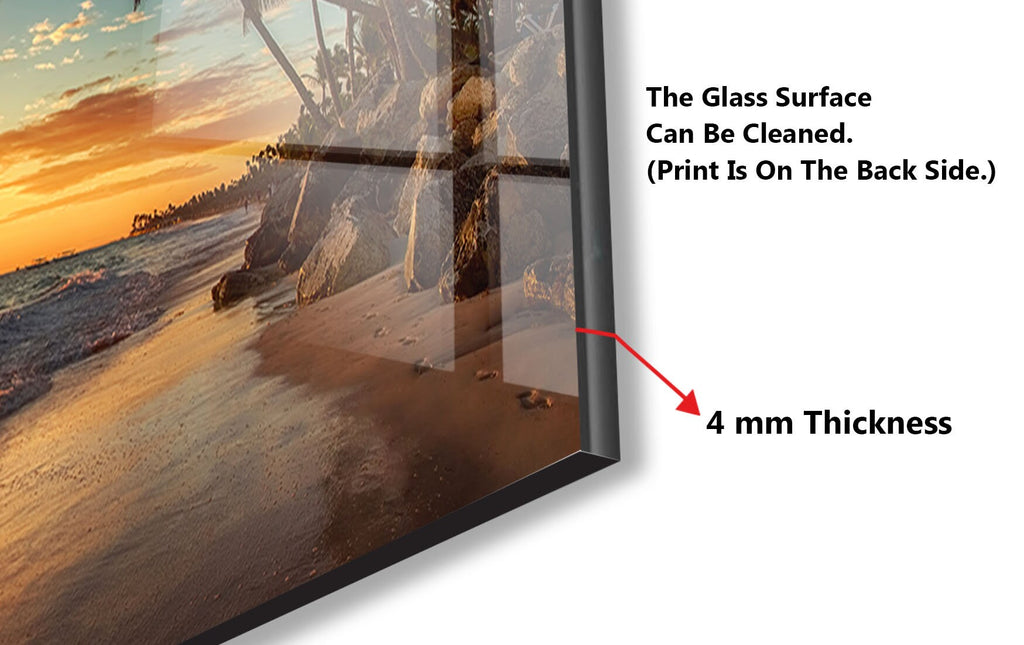 Tropical Sunset Beach Wall Art – Glass Kitchen Backsplash-BacksplashArtworks