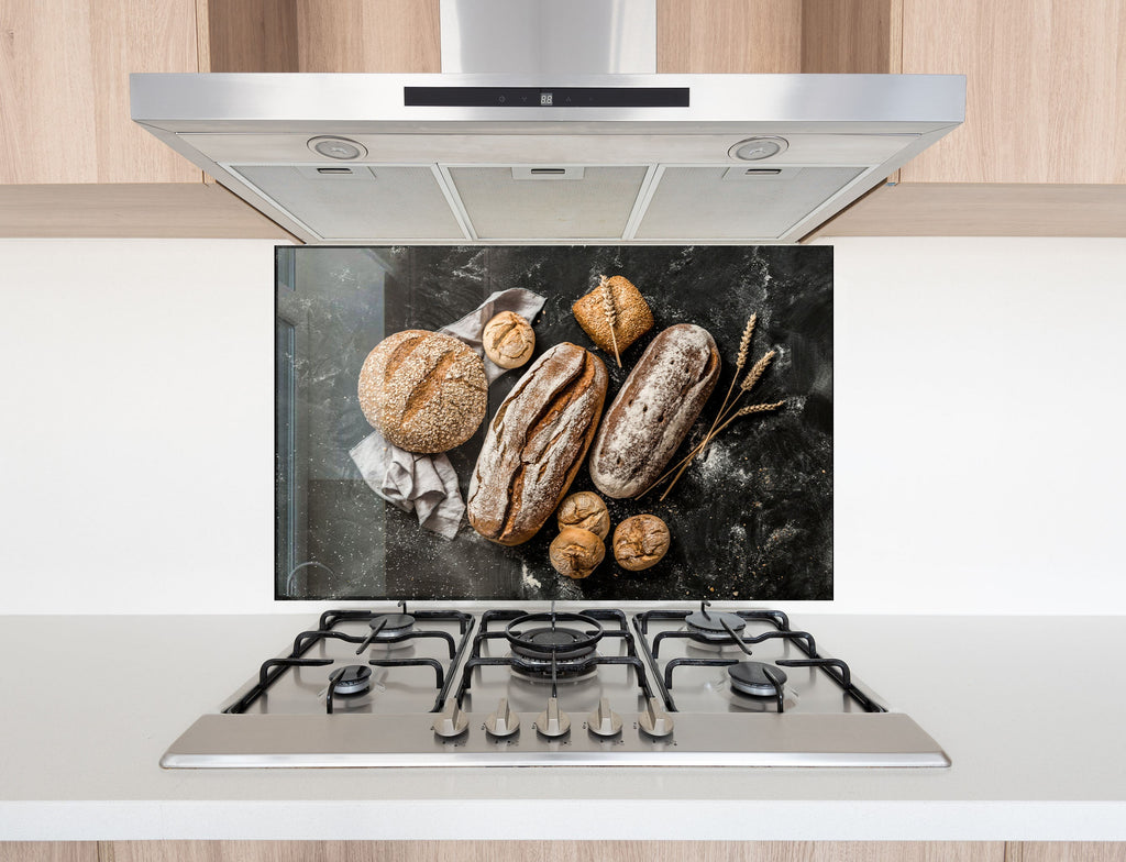 Rustic Sourdough Bread – Glass Kitchen Backsplash-BacksplashArtworks