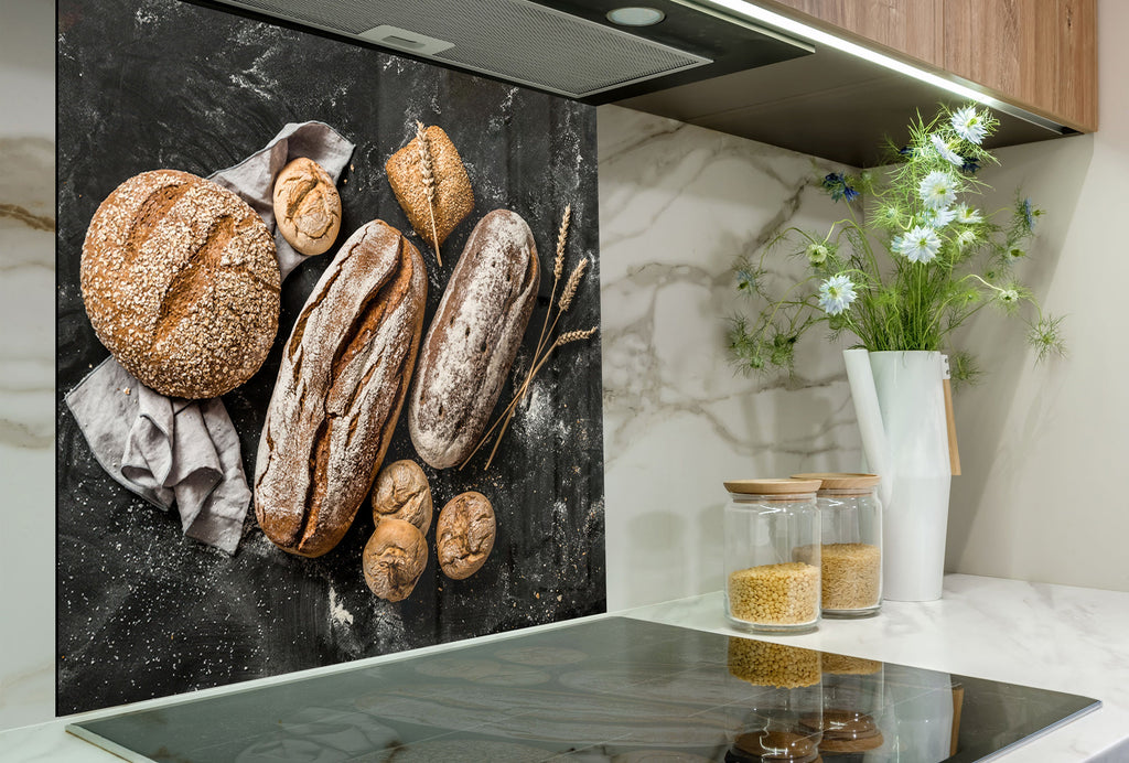 Rustic Sourdough Bread – Glass Kitchen Backsplash-BacksplashArtworks