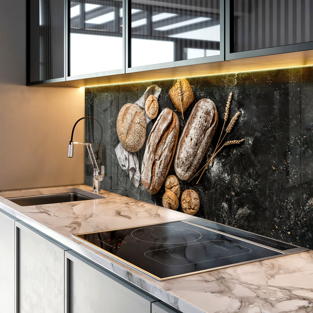 Rustic Sourdough Bread – Glass Kitchen Backsplash-BacksplashArtworks