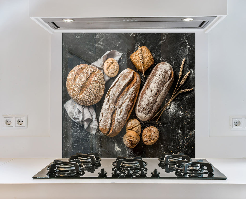 Rustic Sourdough Bread – Glass Kitchen Backsplash-BacksplashArtworks