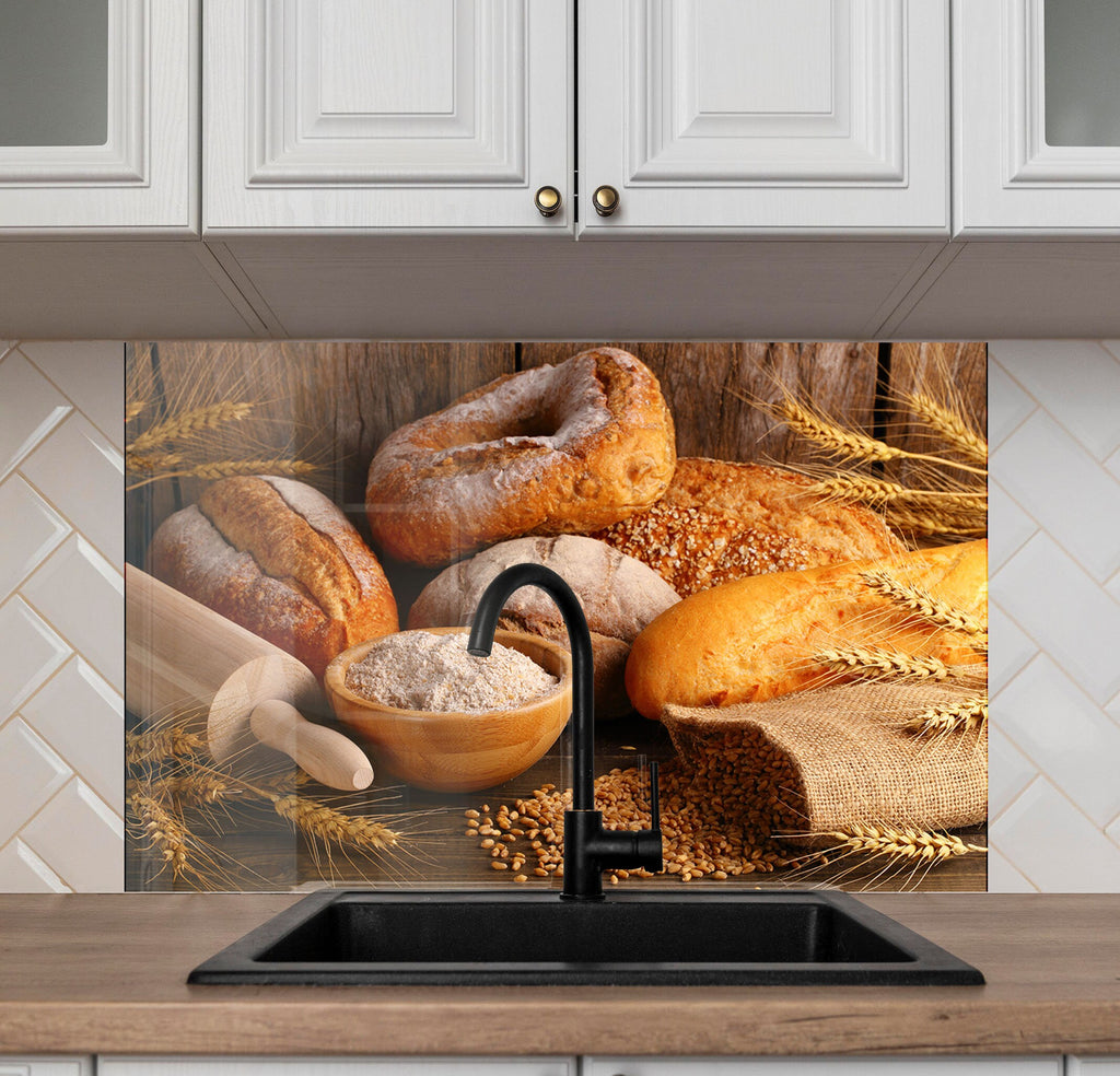 Rustic Bread - Glass Kitchen Backsplash-BacksplashArtworks