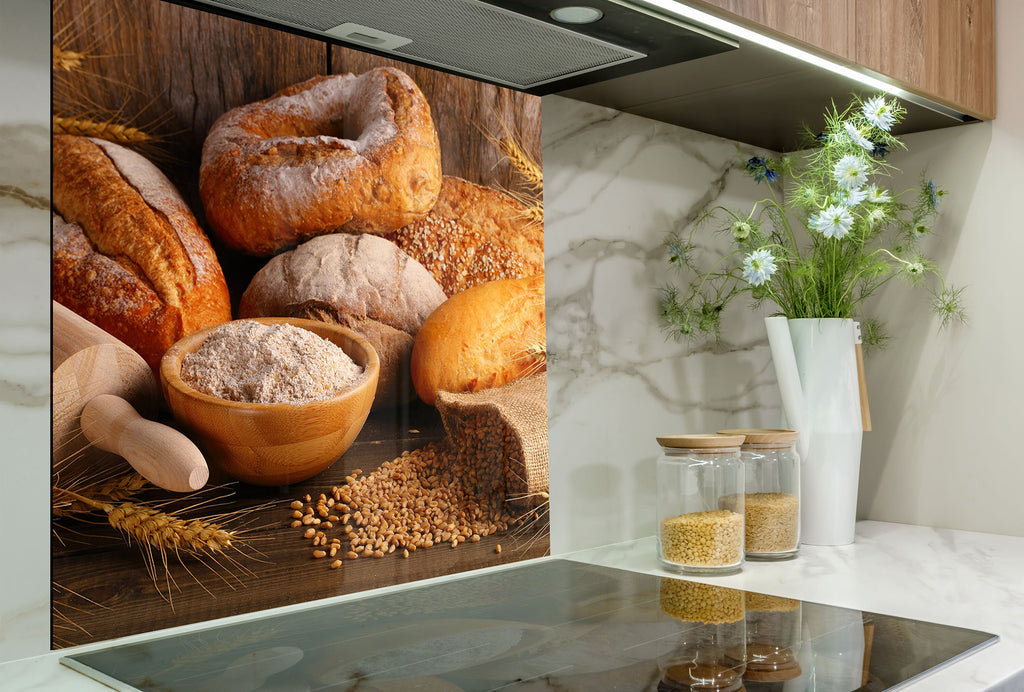 Rustic Bread - Glass Kitchen Backsplash-BacksplashArtworks