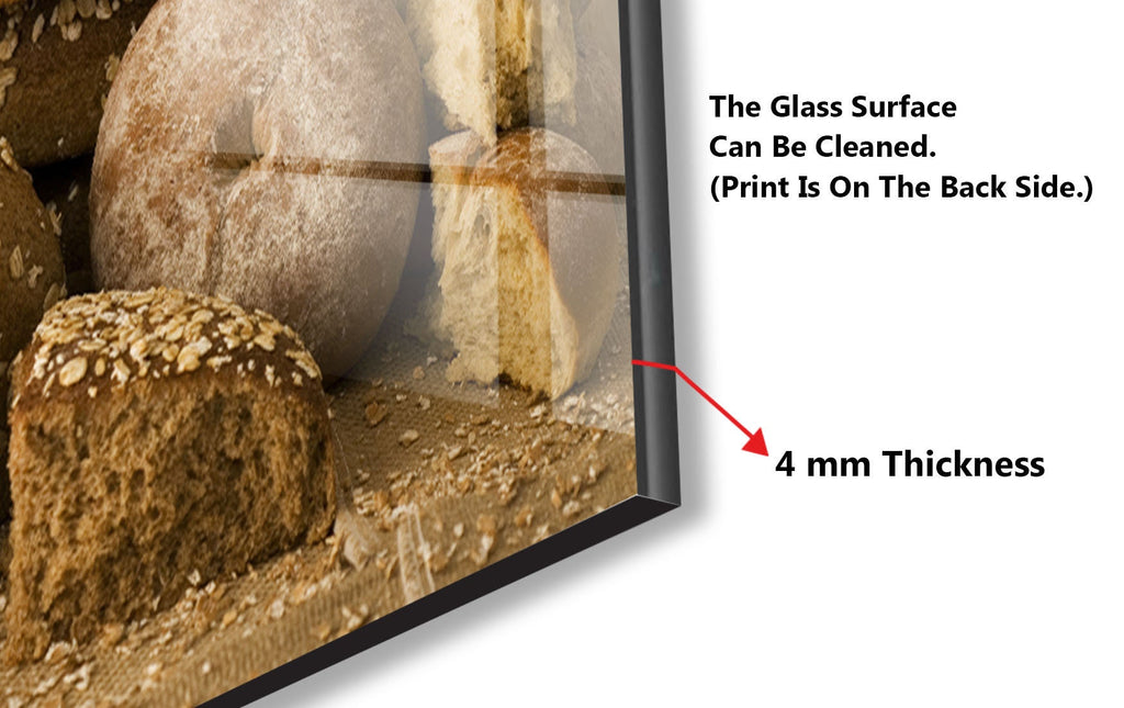 Rustic Whole Grain Bread – Tempered Glass Kitchen Backsplash-BacksplashArtworks