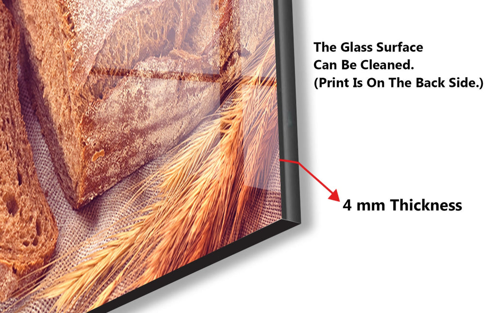 Rustic Whole Grain Bread – Glass Kitchen Backsplash-BacksplashArtworks