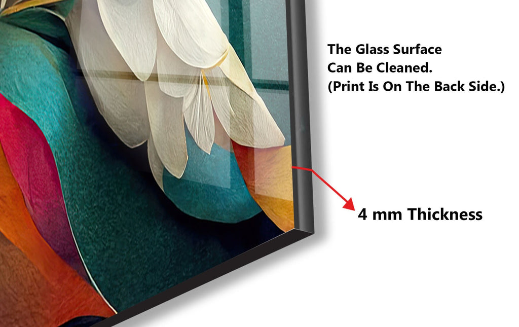 Flower Tempered Glass Backsplash-BacksplashArtworks