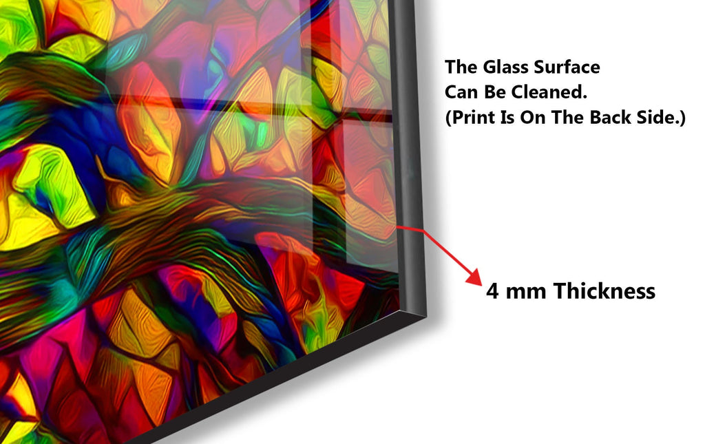Vibrant Stained - Glass Kitchen Backsplash-BacksplashArtworks