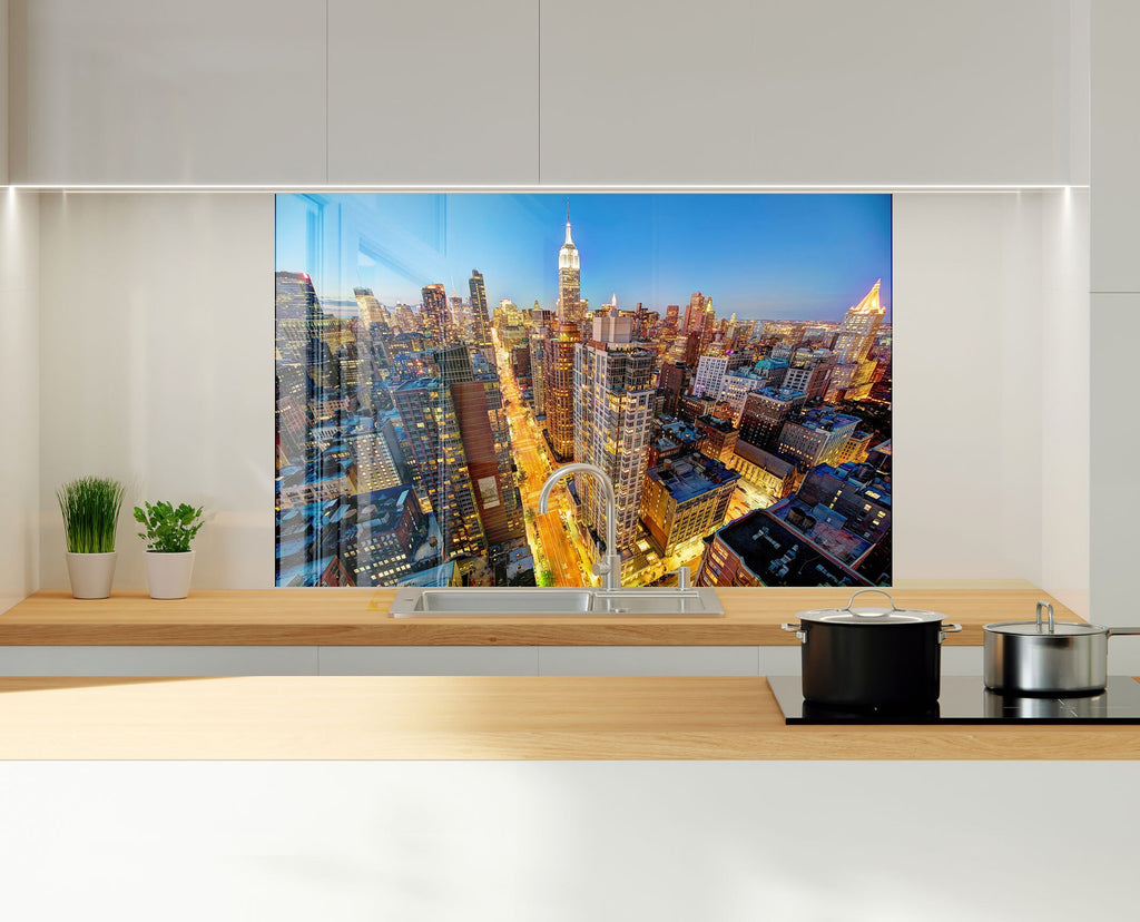 New York City Skyline - Glass Kitchen Backsplash-BacksplashArtworks