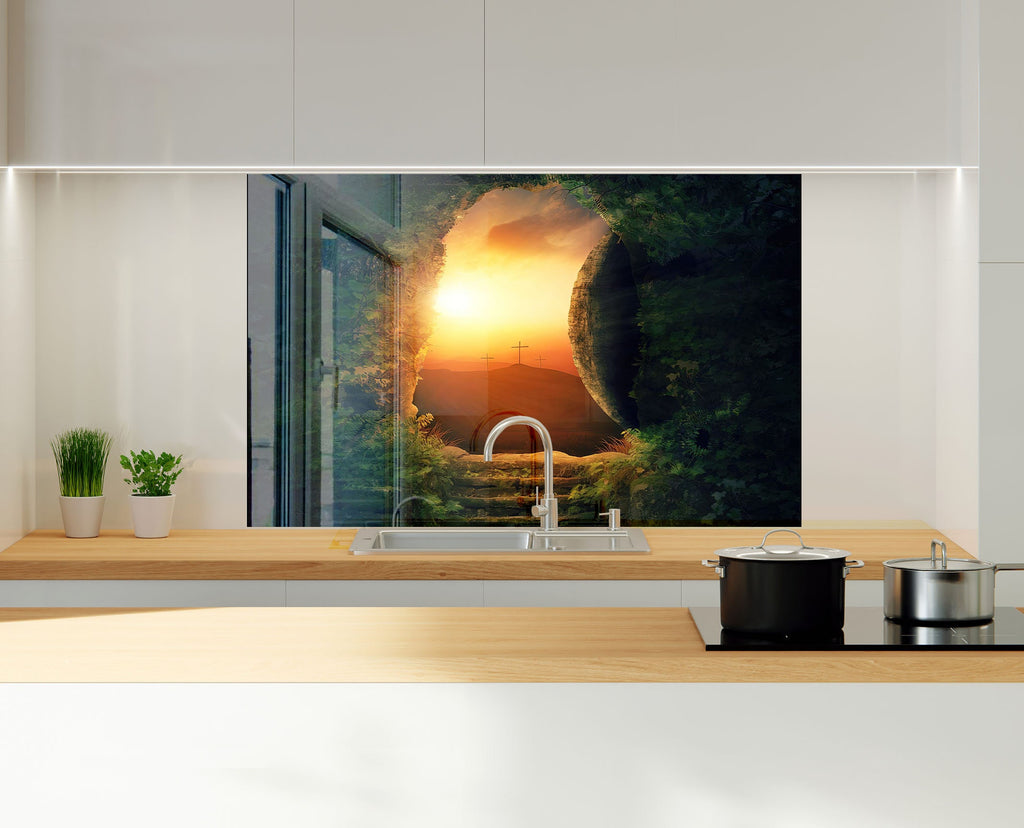 Sunset Portal - Glass Kitchen Backsplash-BacksplashArtworks