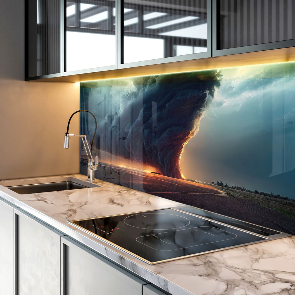 Stormy Twilight - Glass Kitchen Backsplash-BacksplashArtworks