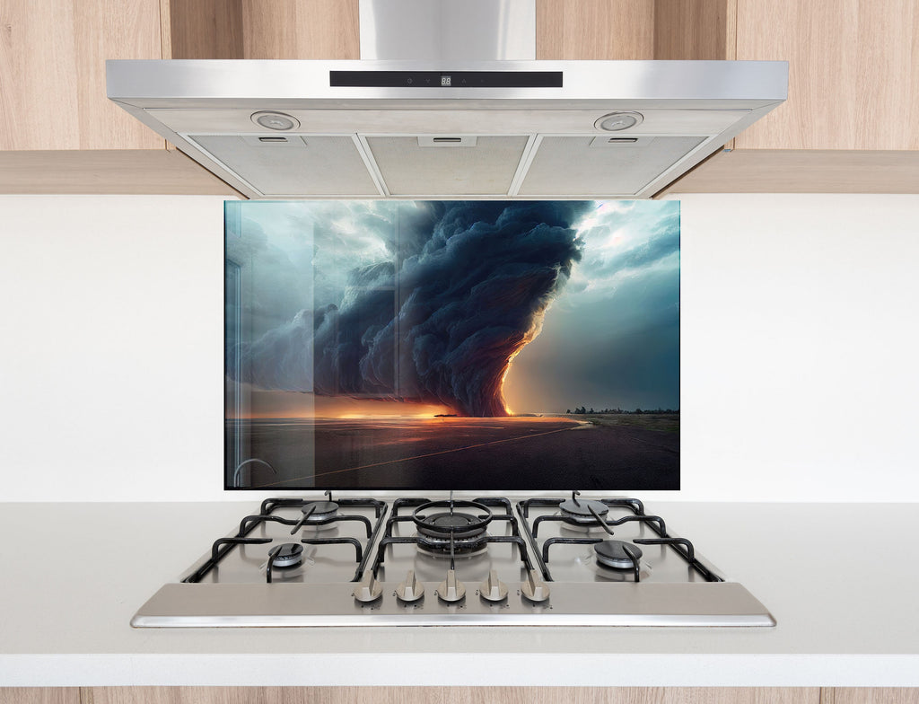Stormy Twilight - Glass Kitchen Backsplash-BacksplashArtworks