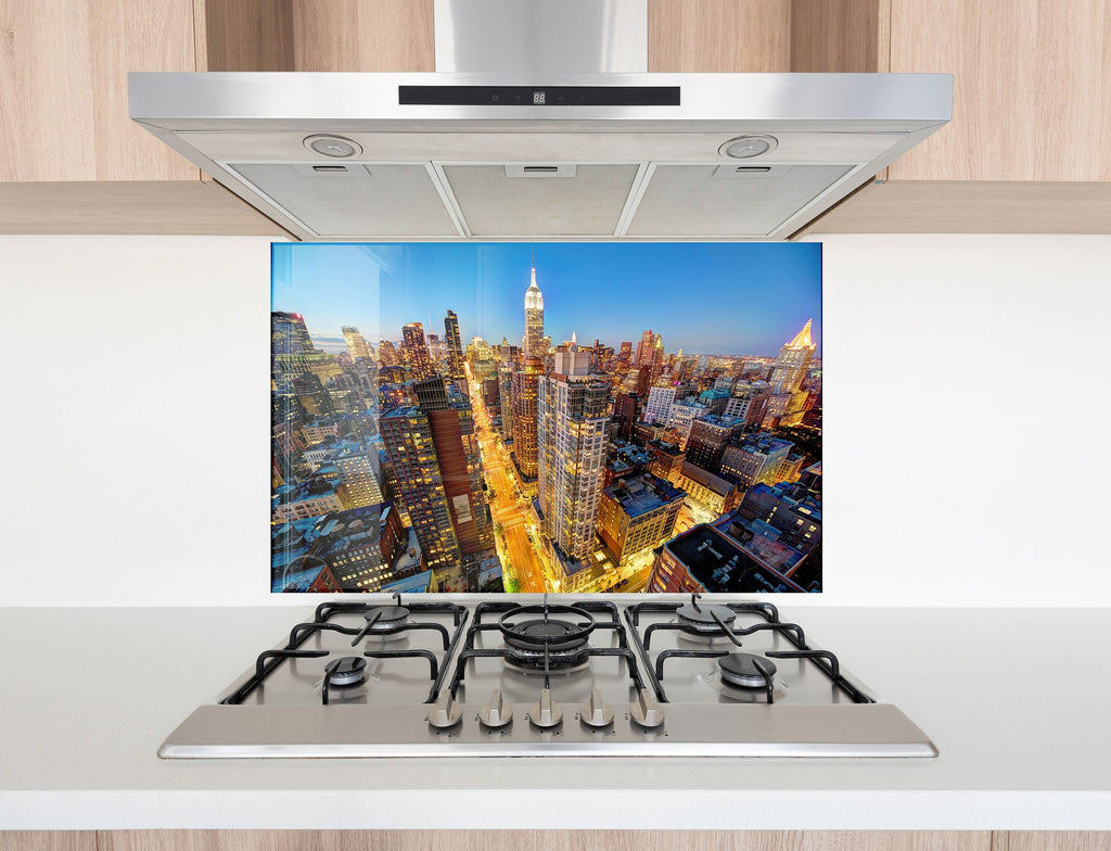 New York City Skyline - Glass Kitchen Backsplash-BacksplashArtworks