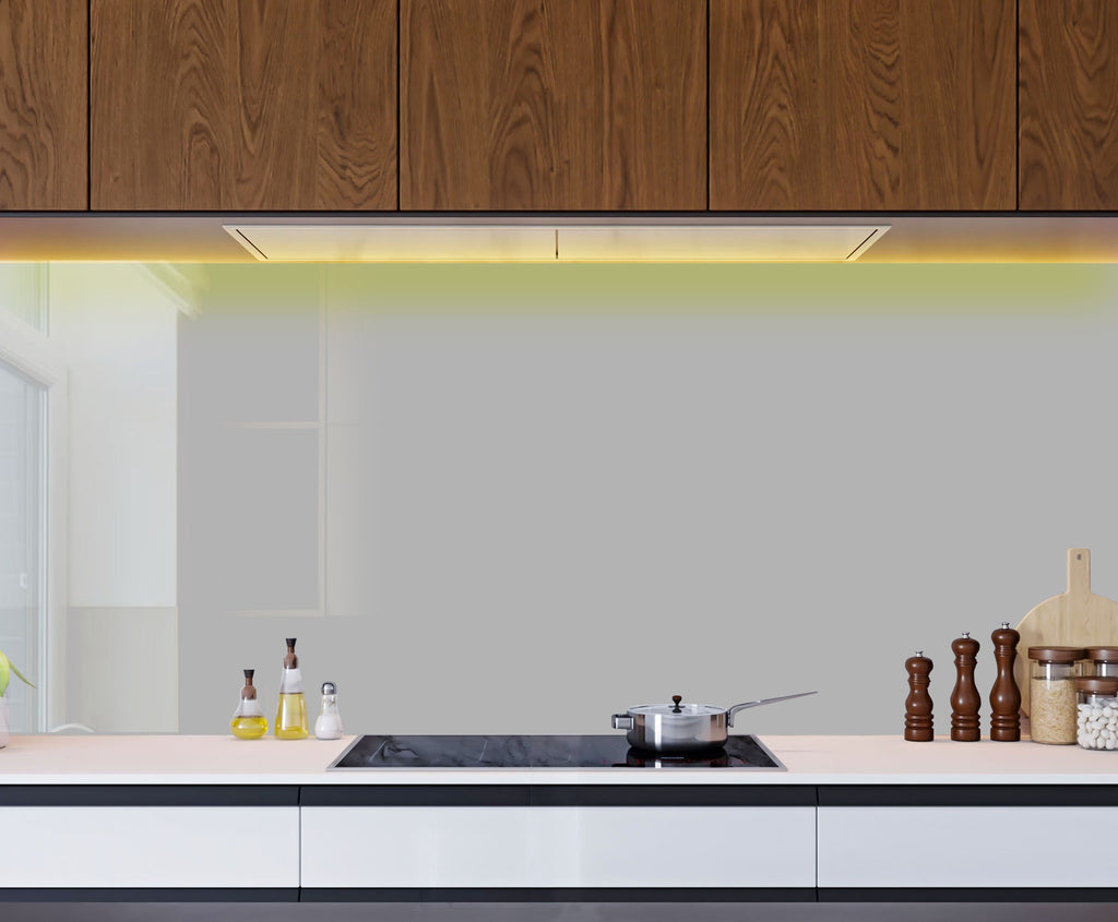Grey - Tempered Glass Kitchen Backsplash-BacksplashArtworks