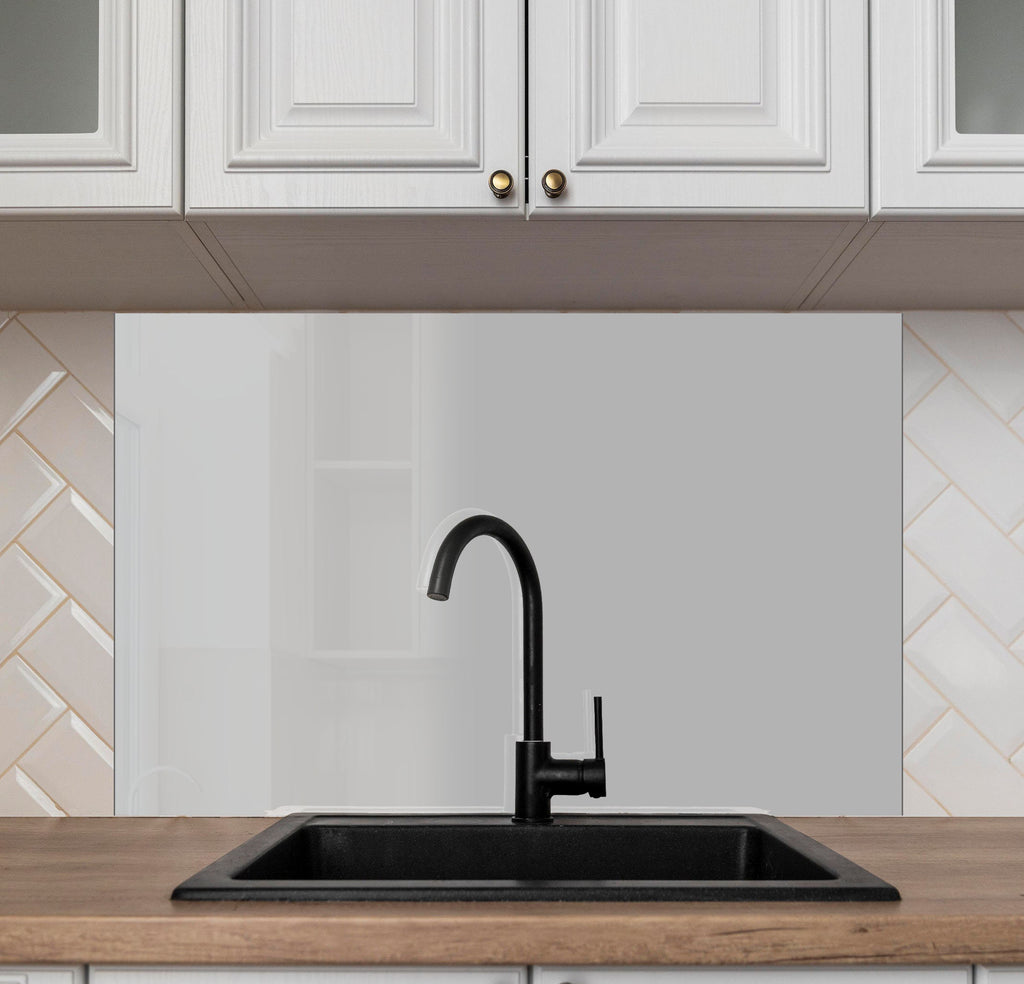 Grey - Tempered Glass Kitchen Backsplash-BacksplashArtworks