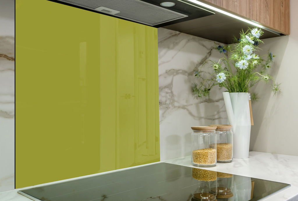 Olive - Tempered Glass Kitchen Backsplash-BacksplashArtworks