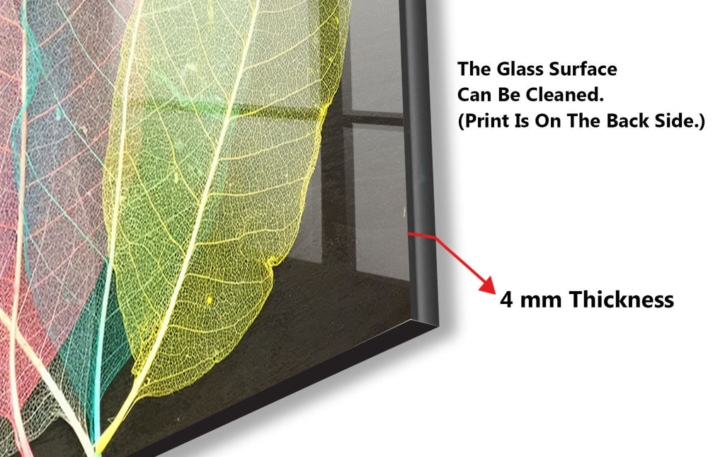 Leaves Tempered Glass Backsplash-BacksplashArtworks
