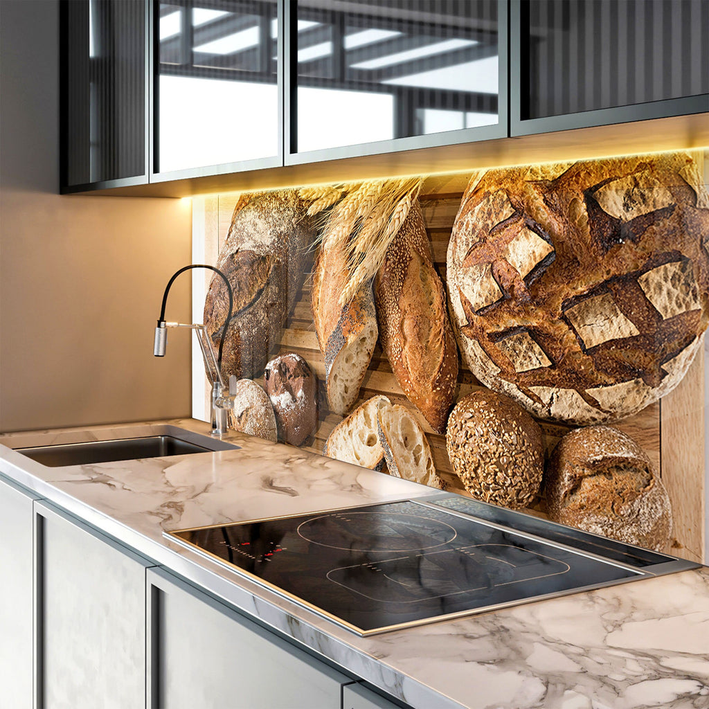 Artisan Bread Selection – Glass Kitchen Backsplash-BacksplashArtworks