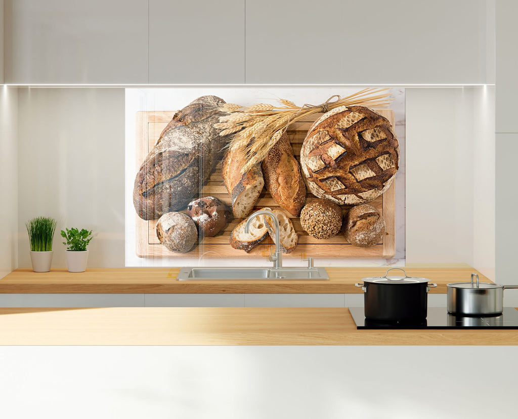 Artisan Bread Selection – Glass Kitchen Backsplash-BacksplashArtworks