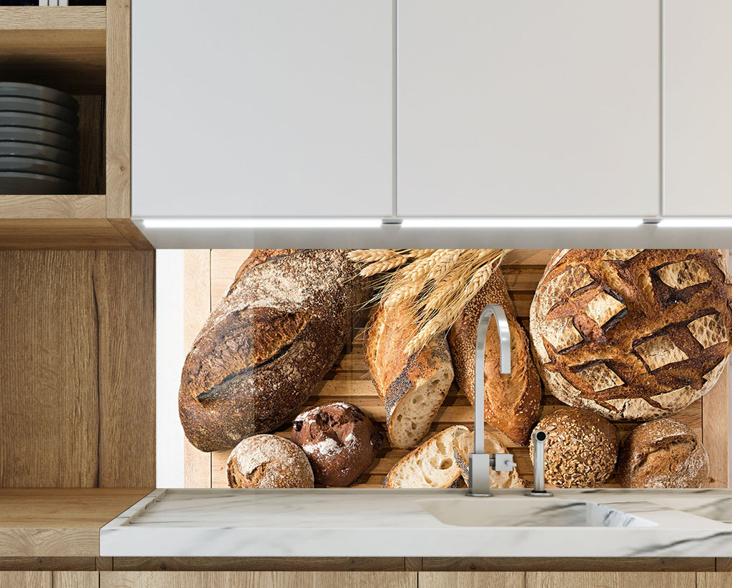 Artisan Bread Selection – Glass Kitchen Backsplash-BacksplashArtworks