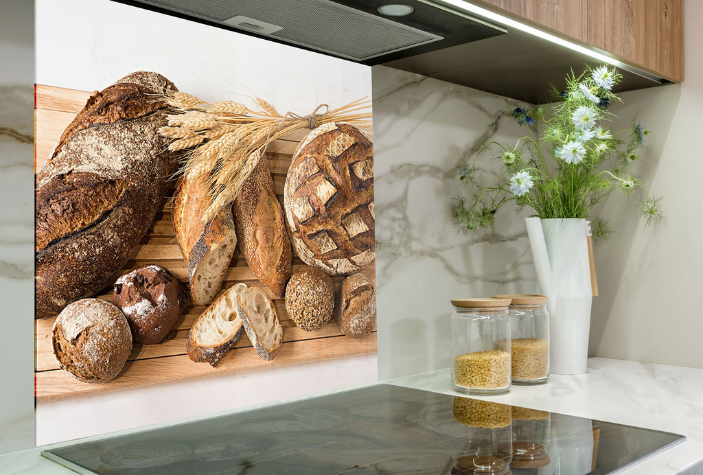 Artisan Bread Selection – Glass Kitchen Backsplash-BacksplashArtworks