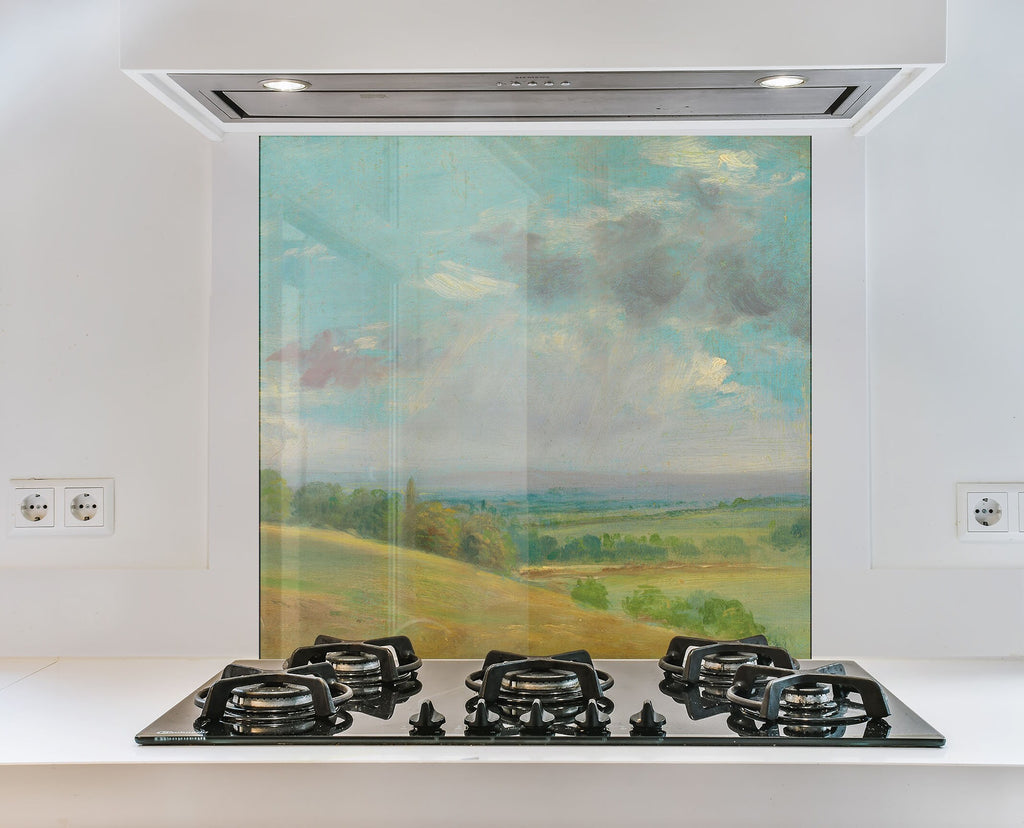 Vintage Landscape Art - Glass Kitchen Backsplash-BacksplashArtworks