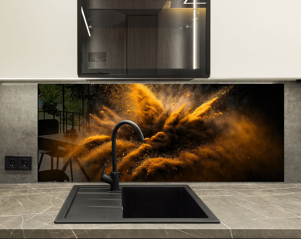 Abstract Tempered Glass Backsplash-BacksplashArtworks