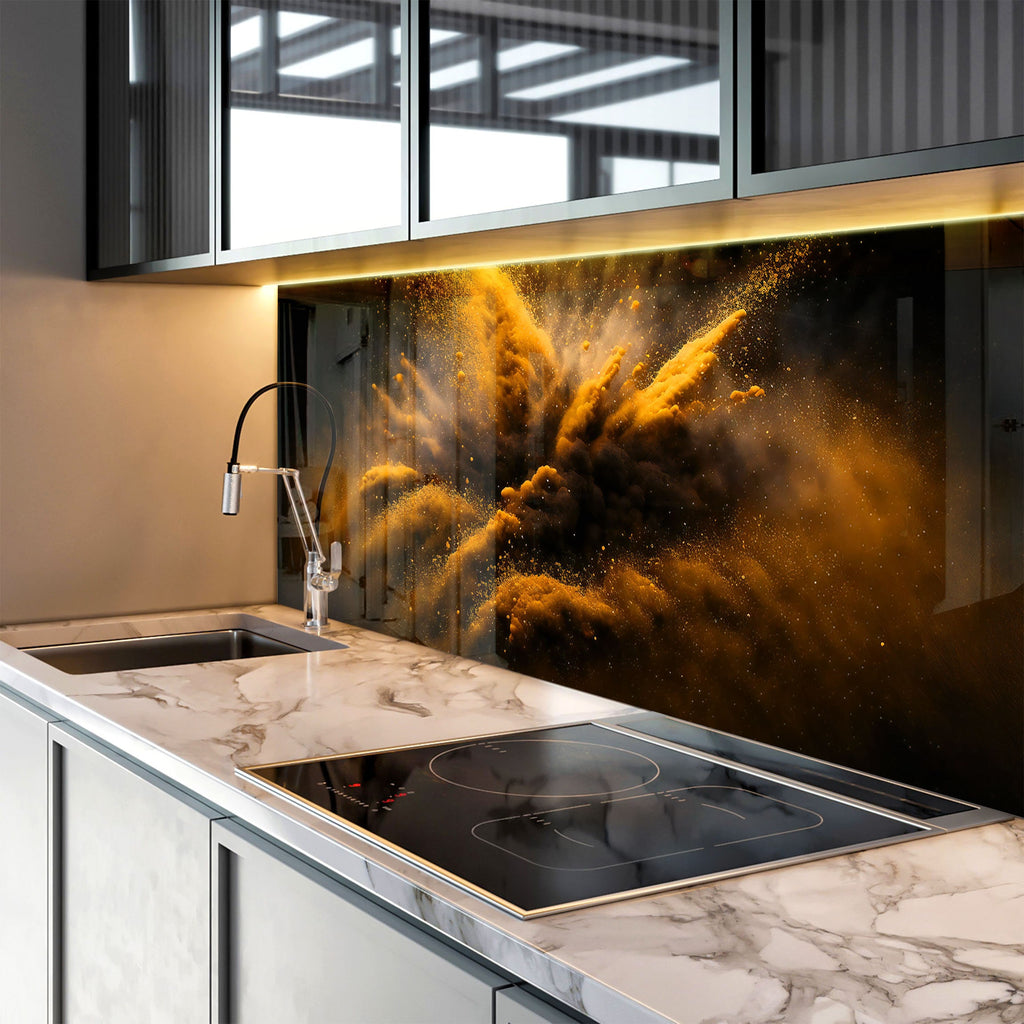 Abstract Tempered Glass Backsplash-BacksplashArtworks