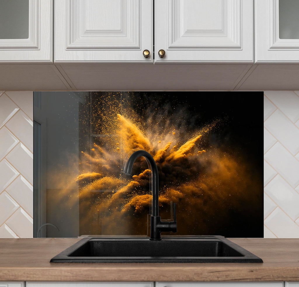 Abstract Tempered Glass Backsplash-BacksplashArtworks