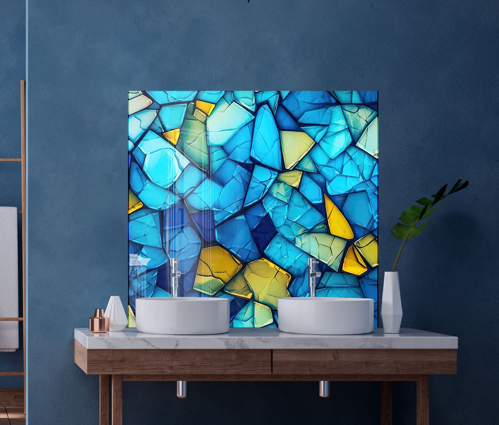 Blue Crystal - Glass Kitchen Backsplash-BacksplashArtworks