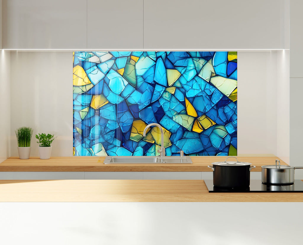 Blue Crystal - Glass Kitchen Backsplash-BacksplashArtworks